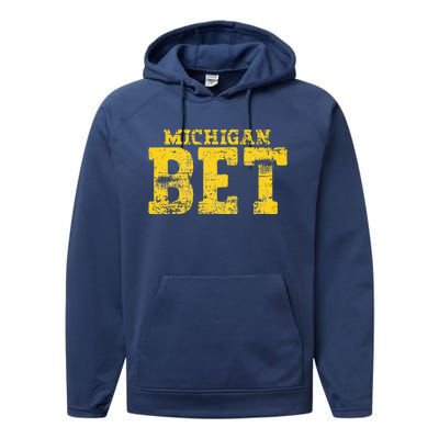 Vintage Michigan Bet Performance Fleece Hoodie