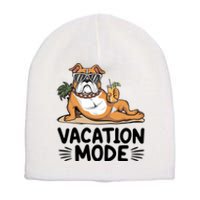 Vacation Mode Beach Pug Dog Short Acrylic Beanie