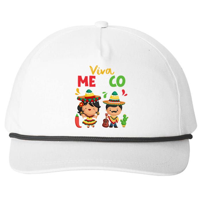 Viva Mexico Boy Girl Maracas Guitar Mexican Independence Gift Snapback Five-Panel Rope Hat