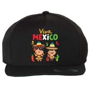 Viva Mexico Boy Girl Maracas Guitar Mexican Independence Gift Wool Snapback Cap