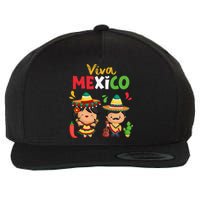 Viva Mexico Boy Girl Maracas Guitar Mexican Independence Gift Wool Snapback Cap