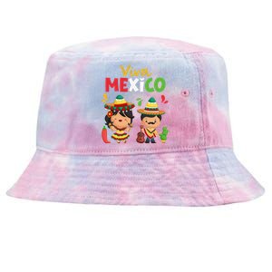 Viva Mexico Boy Girl Maracas Guitar Mexican Independence Gift Tie-Dyed Bucket Hat