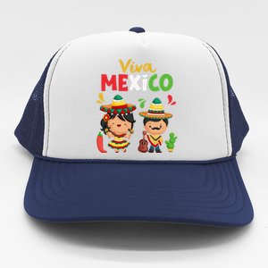 Viva Mexico Boy Girl Maracas Guitar Mexican Independence Gift Trucker Hat