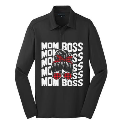 Vintage Mom Boss Ceo Wife Proud Husband Family Mother Gift Silk Touch Performance Long Sleeve Polo