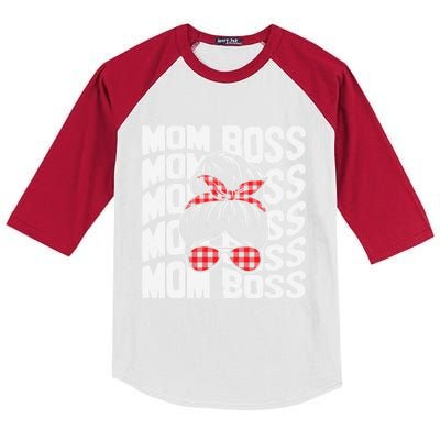 Vintage Mom Boss Ceo Wife Proud Husband Family Mother Gift Kids Colorblock Raglan Jersey