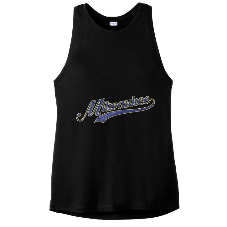 Vintage Milwaukee Baseball Ladies PosiCharge Tri-Blend Wicking Tank