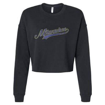Vintage Milwaukee Baseball Cropped Pullover Crew