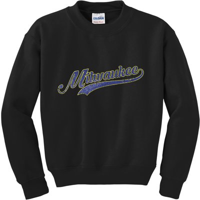 Vintage Milwaukee Baseball Kids Sweatshirt