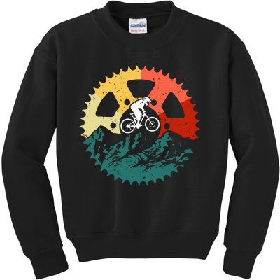 Vintage Mountain Biking Art For Mountain Biker Kids Sweatshirt