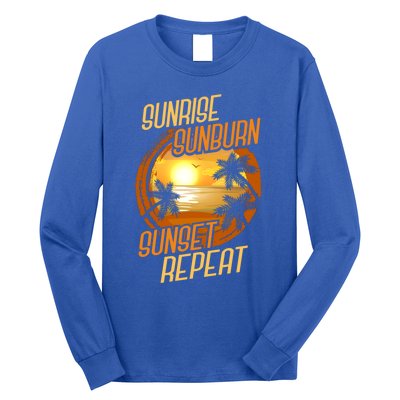 Vacay Mode Beach Vacation Sunrise Sunburn Sunset Repeat Gift Long Sleeve Shirt