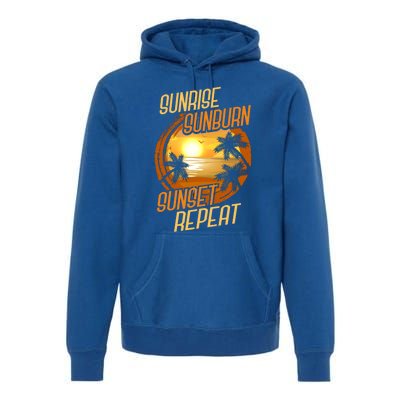 Vacay Mode Beach Vacation Sunrise Sunburn Sunset Repeat Gift Premium Hoodie