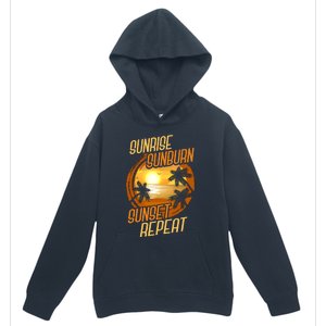 Vacay Mode Beach Vacation Sunrise Sunburn Sunset Repeat Gift Urban Pullover Hoodie