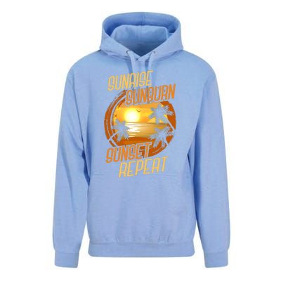 Vacay Mode Beach Vacation Sunrise Sunburn Sunset Repeat Gift Unisex Surf Hoodie