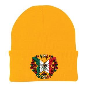 Viva Mexico Butterfly Rose Mexican Independence Knit Cap Winter Beanie