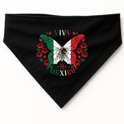 Viva Mexico Butterfly Rose Mexican Independence USA-Made Doggie Bandana