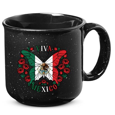 Viva Mexico Butterfly Rose Mexican Independence 15oz Campfire Ceramic Mug