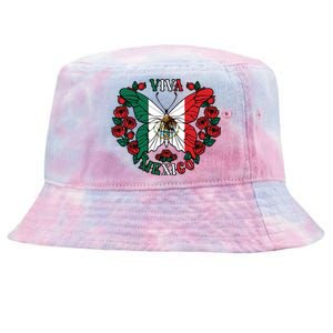 Viva Mexico Butterfly Rose Mexican Independence Tie-Dyed Bucket Hat