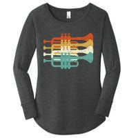 Vintage Marching Band Trumpet Player Retro Design Trumpeter Women's Perfect Tri Tunic Long Sleeve Shirt