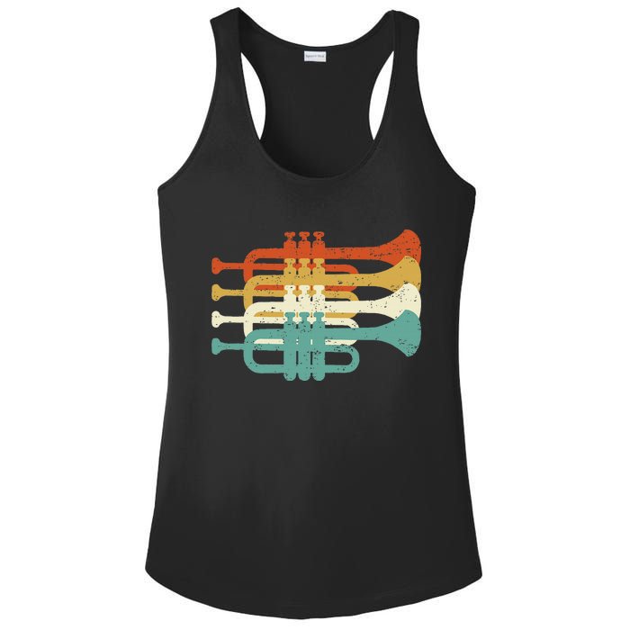 Vintage Marching Band Trumpet Player Retro Design Trumpeter Ladies PosiCharge Competitor Racerback Tank