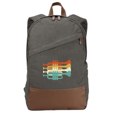 Vintage Marching Band Trumpet Player Retro Design Trumpeter Cotton Canvas Backpack