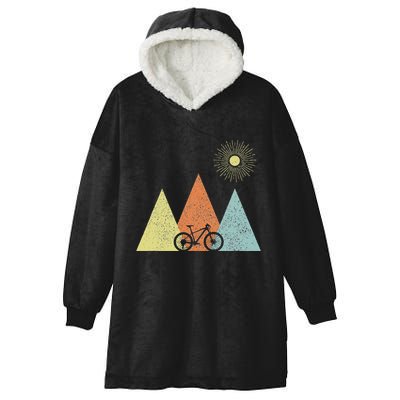 Vintage Mountain Bike Mtb Bicycle Cycling Cyclist Biker Hooded Wearable Blanket