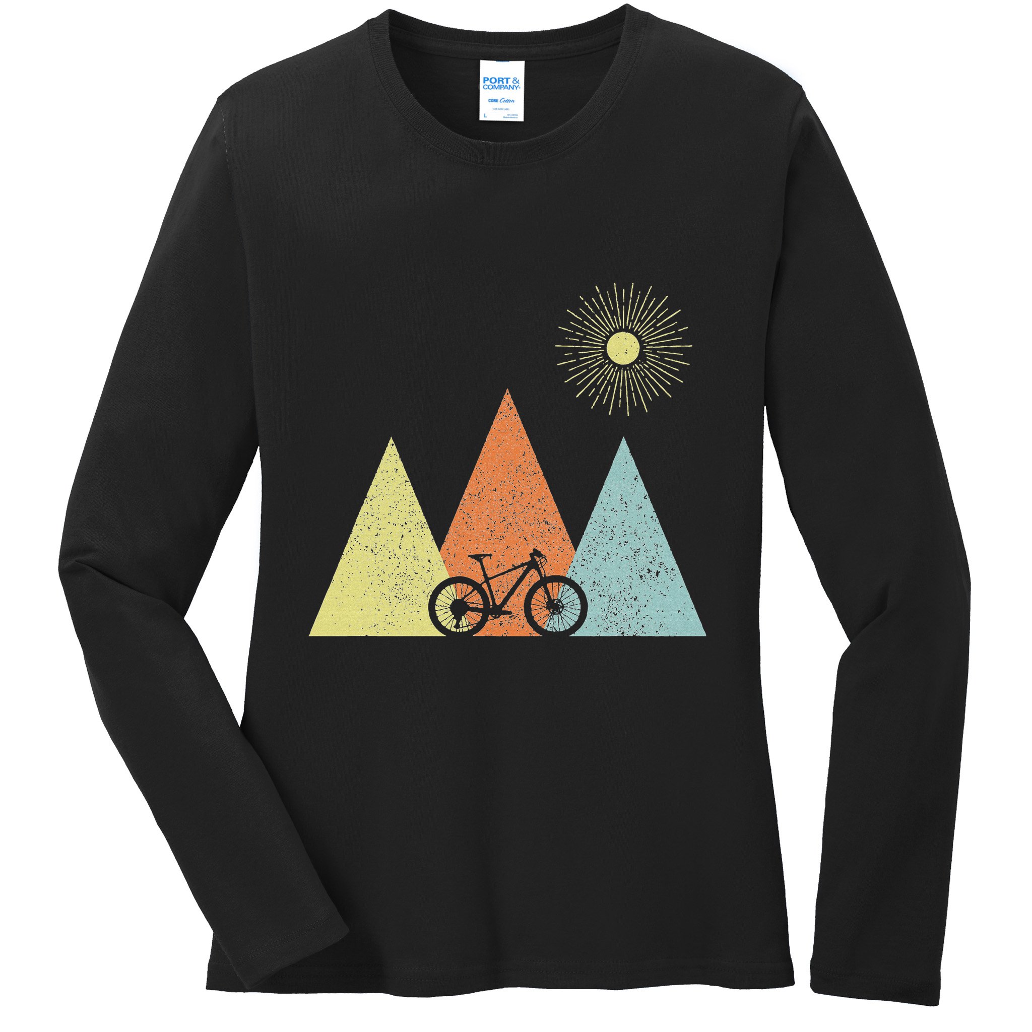 Vintage Mountain Bike Mtb Bicycle Cycling Cyclist Biker Ladies Long Sleeve Shirt