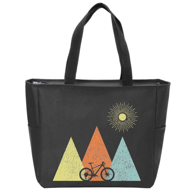 Vintage Mountain Bike Mtb Bicycle Cycling Cyclist Biker Zip Tote Bag