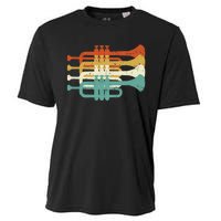 Vintage Marching Band Trumpet Player Retro Design Trumpeter Cooling Performance Crew T-Shirt