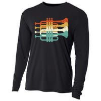 Vintage Marching Band Trumpet Player Retro Design Trumpeter Cooling Performance Long Sleeve Crew