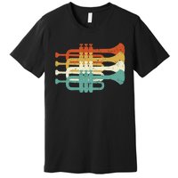 Vintage Marching Band Trumpet Player Retro Design Trumpeter Premium T-Shirt