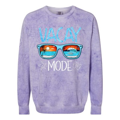 Vacay Mode Beach Vacation Summer Cruise Getaway Holiday Colorblast Crewneck Sweatshirt