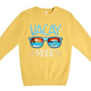 Vacay Mode Beach Vacation Summer Cruise Getaway Holiday Premium Crewneck Sweatshirt