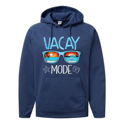 Vacay Mode Beach Vacation Summer Cruise Getaway Holiday Performance Fleece Hoodie