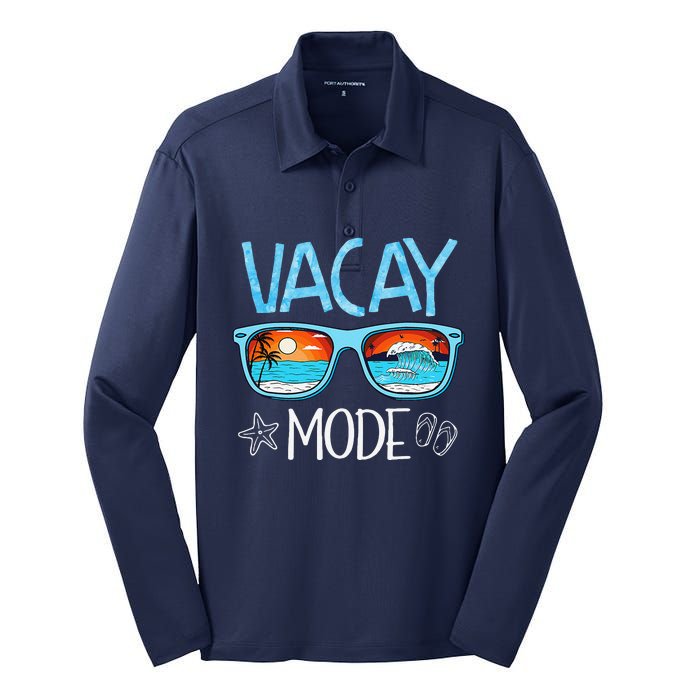 Vacay Mode Beach Vacation Summer Cruise Getaway Holiday Silk Touch Performance Long Sleeve Polo