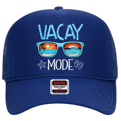 Vacay Mode Beach Vacation Summer Cruise Getaway Holiday High Crown Mesh Back Trucker Hat