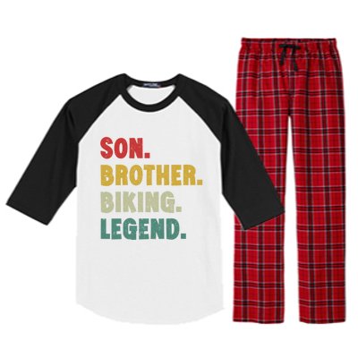 Vintage Mountain Biking Cycling Gift For Him Brother And Son Gift Raglan Sleeve Pajama Set