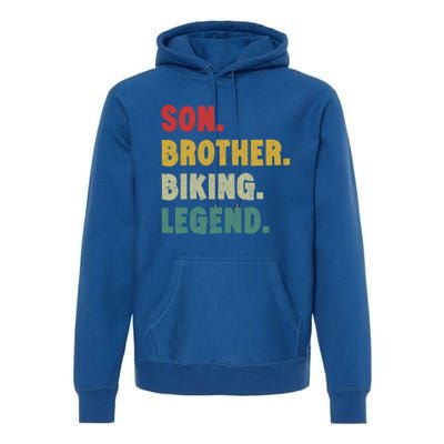 Vintage Mountain Biking Cycling Gift For Him Brother And Son Gift Premium Hoodie