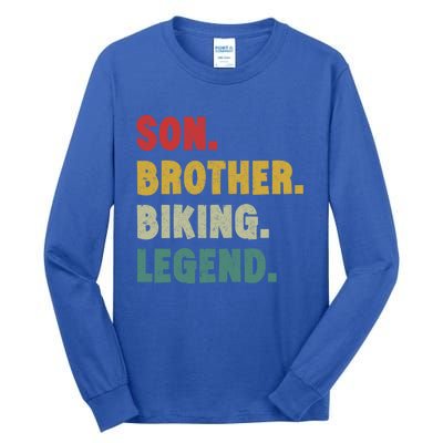 Vintage Mountain Biking Cycling Gift For Him Brother And Son Gift Tall Long Sleeve T-Shirt