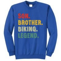 Vintage Mountain Biking Cycling Gift For Him Brother And Son Gift Tall Sweatshirt