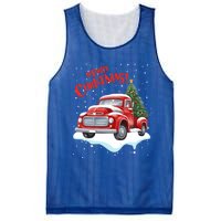 Vintage Merry Christmas Red Pickup Truck Old Fashioned Xmas Gift Mesh Reversible Basketball Jersey Tank