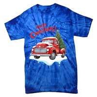 Vintage Merry Christmas Red Pickup Truck Old Fashioned Xmas Gift Tie-Dye T-Shirt