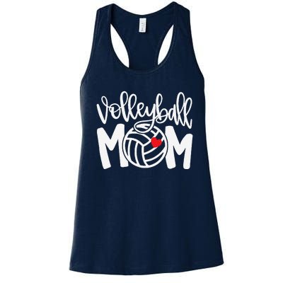 Volleyball Mom Cute Mom Life Volleyball Game Day Cheer Mom Women's Racerback Tank