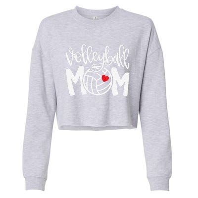 Volleyball Mom Cute Mom Life Volleyball Game Day Cheer Mom Cropped Pullover Crew