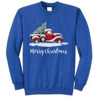 Vintage Merry Christmas Red Truck Old Fashioned Christmas Funny Gift Tall Sweatshirt