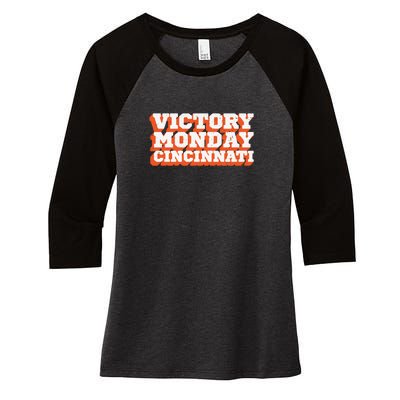 Victory Monday Cincinnati Women's Tri-Blend 3/4-Sleeve Raglan Shirt