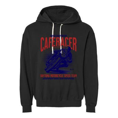 Vintage Motorcycle Caferacer Classic Gift Garment-Dyed Fleece Hoodie
