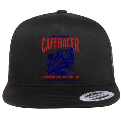 Vintage Motorcycle Caferacer Classic Gift Flatbill Hat