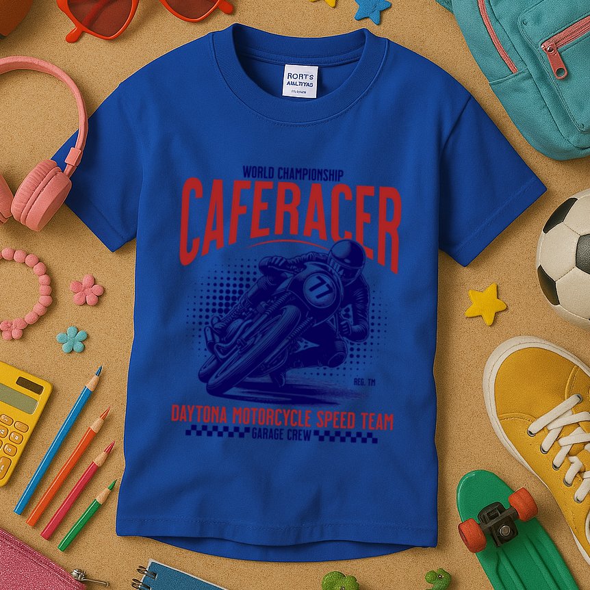 Vintage Motorcycle Caferacer Classic Gift Kids T-Shirt