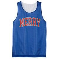 Vintage Merry Christmas Meaningful Gift Mesh Reversible Basketball Jersey Tank