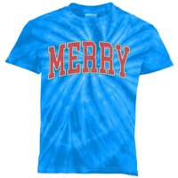 Vintage Merry Christmas Meaningful Gift Kids Tie-Dye T-Shirt